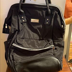Coco + Carmen Black Nylon Tote Backpack with Silver Zippers never been used
